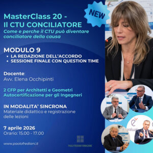 MasterClass 20 Il CTU Conciliatore - Modulo 9