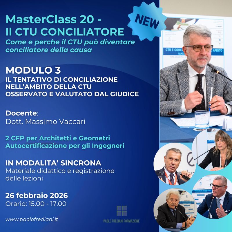MasterClass 20 Il CTU Conciliatore - Modulo 3