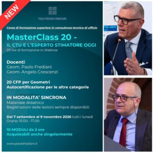 Pacchetto 10 moduli MasterClass 20 - IL CTU E L'ESPERTO CONCILIATORE OGGI