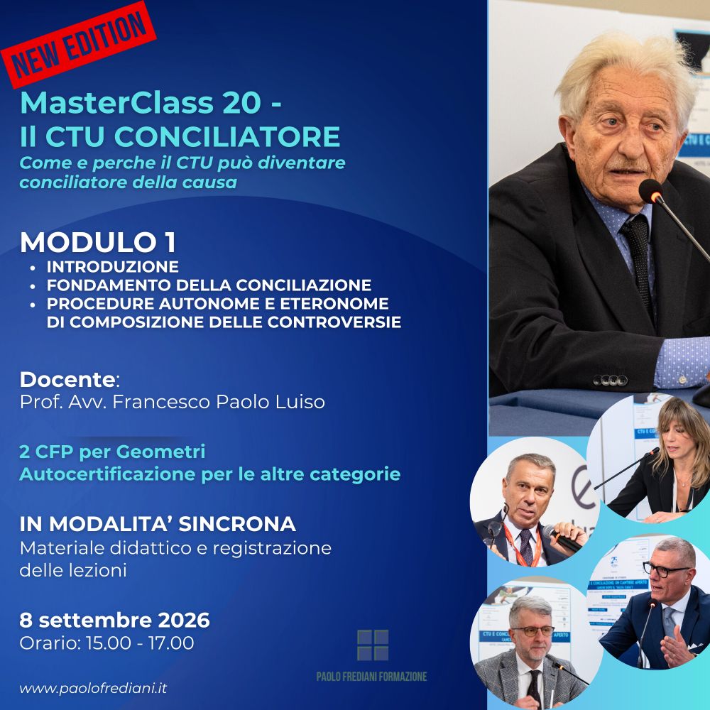 MASTERCLASS 20 IL CTU CONCILIATORE - Modulo 1
